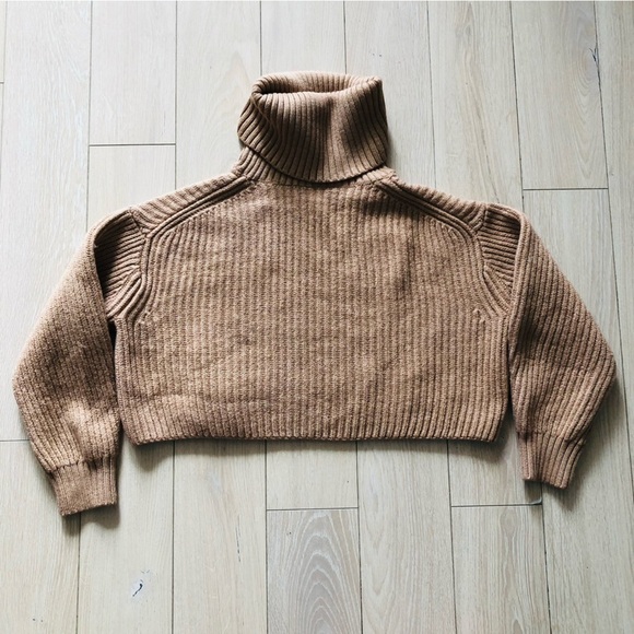 Aritzia Babaton Guell Sweater 100% Merino Wool in Heather Gold Camel Size S - Picture 6 of 11